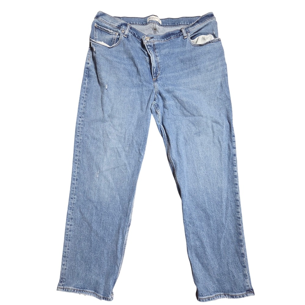 Abercrombie & Fitch The 90s Straight Ultra High Rise Jeans 34/18s Distressed